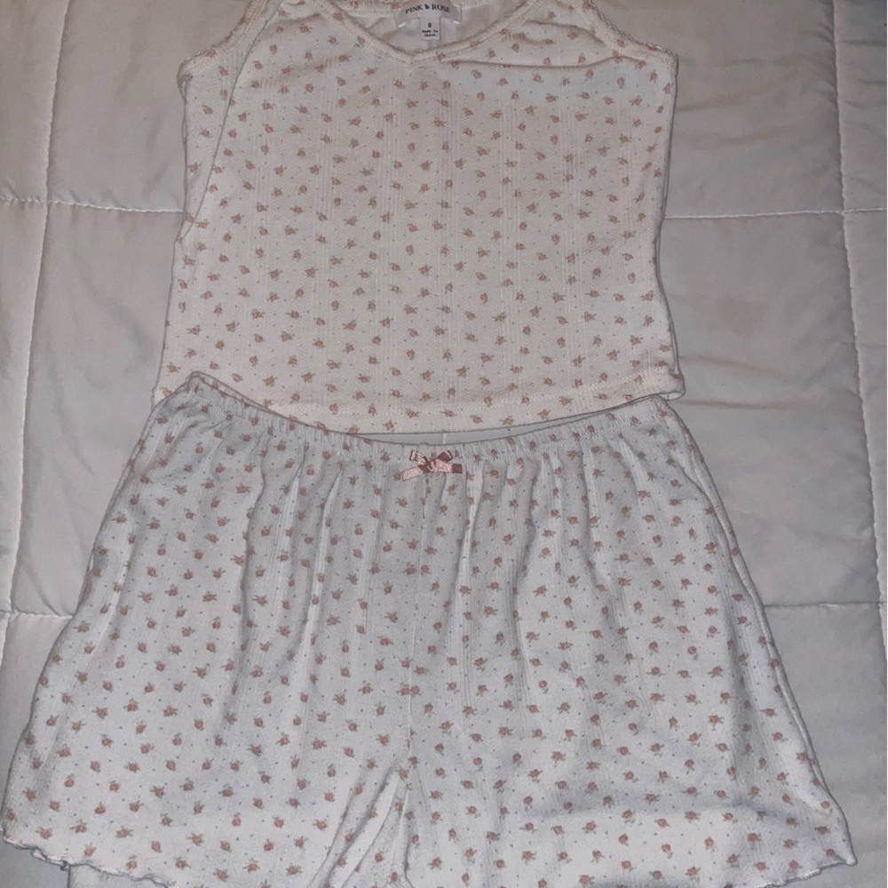 Pink Rose White and Pink Patterned Blouse